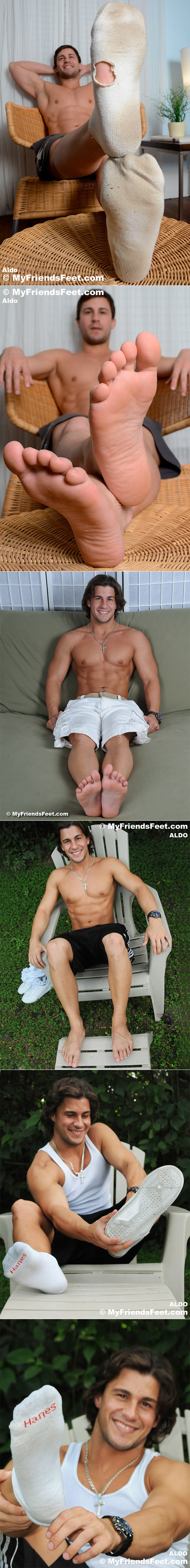 MyFriendsFeet Aldo Closeup Male Feet Soles Toes Size 11 Feet Worship Dirty Torn Socks Ricky Larkin 1